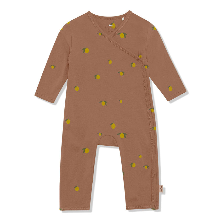Konges Slojd Lemon Brown Basic Newborn Onesie Gots