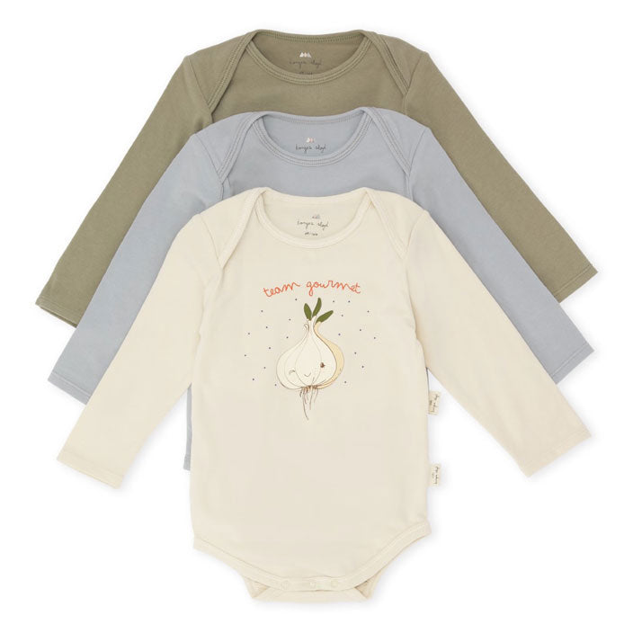Konges Slojd Dried Sage/Quarry/Farmily Cue 3 Pack Ls Body Gots