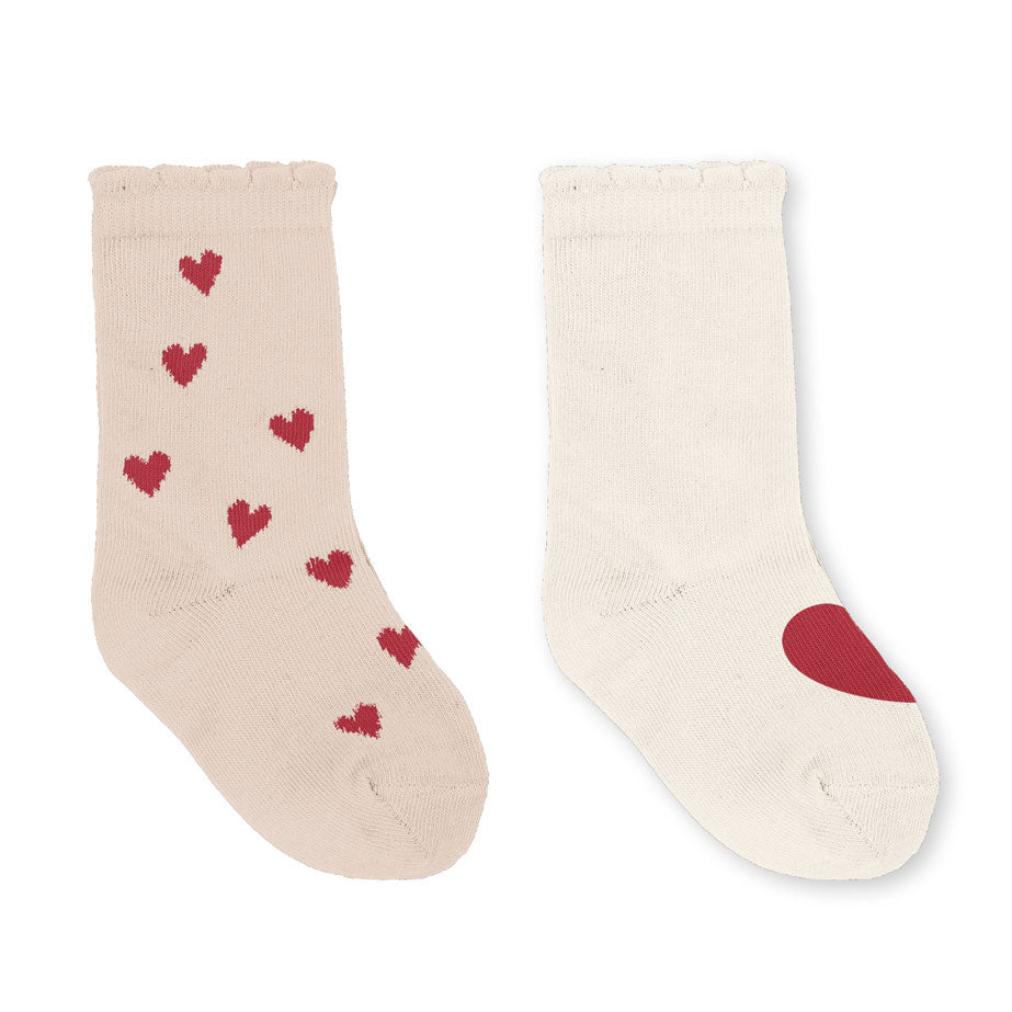 Konges Slojd Mon Amour/Red Heart 2 Pack Jacquard Socks