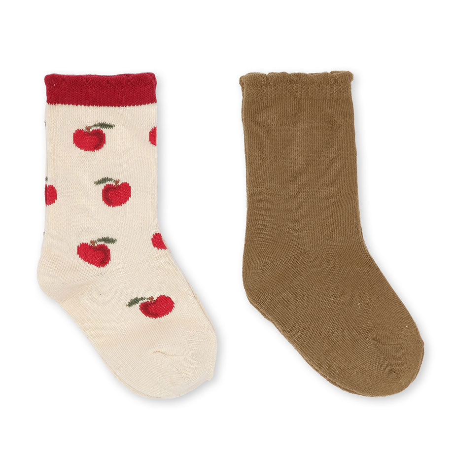 Konges Slojd Pomme/Tigers Eye 2 Pack Jacquard Socks