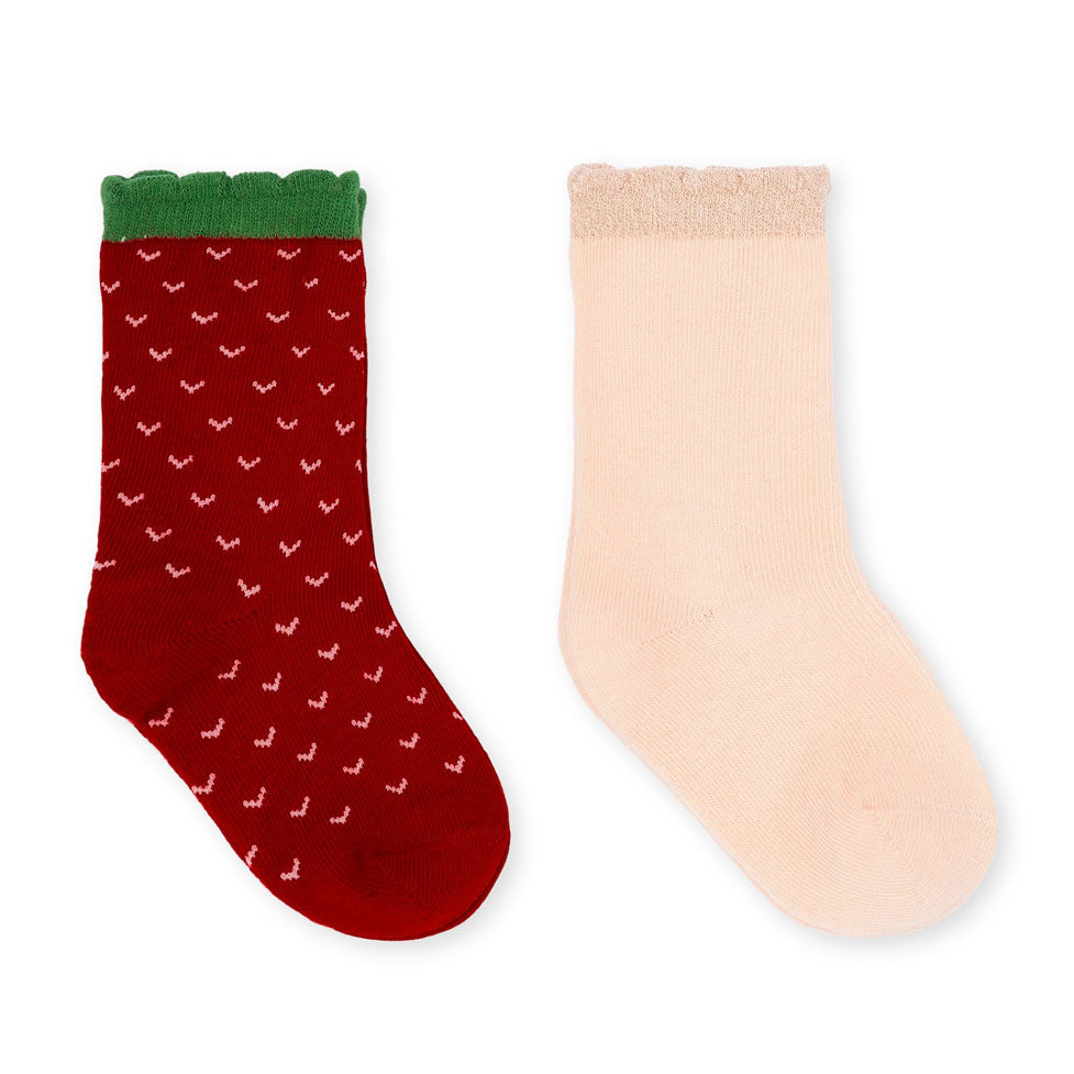 Konges Slojd Strawberry 2 Pack Jacquard Socks