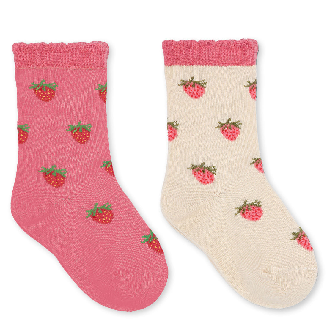 Konges Slojd Strawberry Pink 2 Pack Jacquard Socks