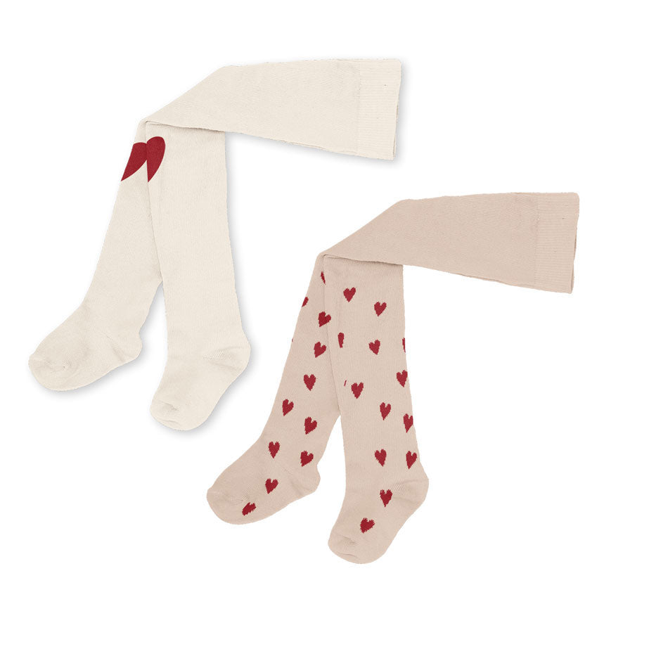 Konges Slojd Mon Amour/Red Heart 2 Pack Jacquard Tights