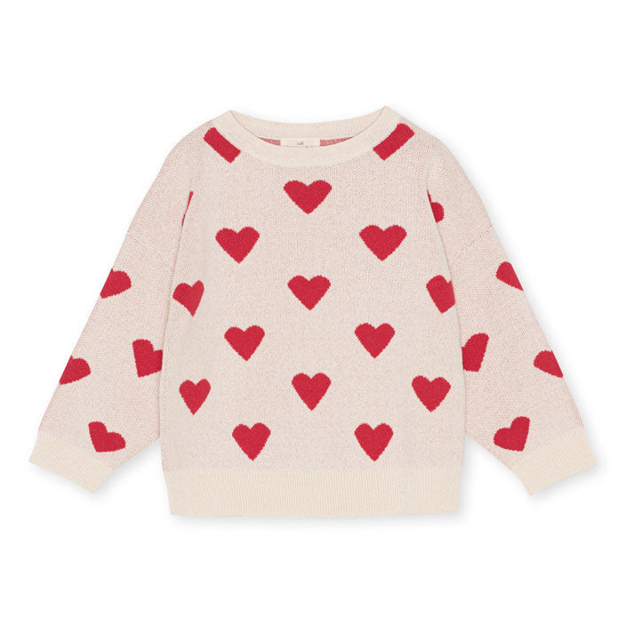 Konges Slojd Buttercream Heart Lapis Knit Sweater