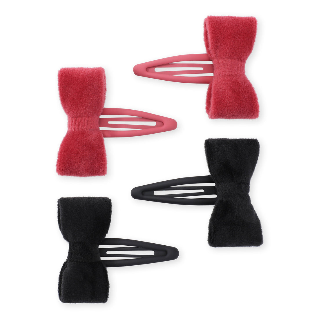 Konges Slojd Red/Black 4 Pack Velvet Bowie Hairclips