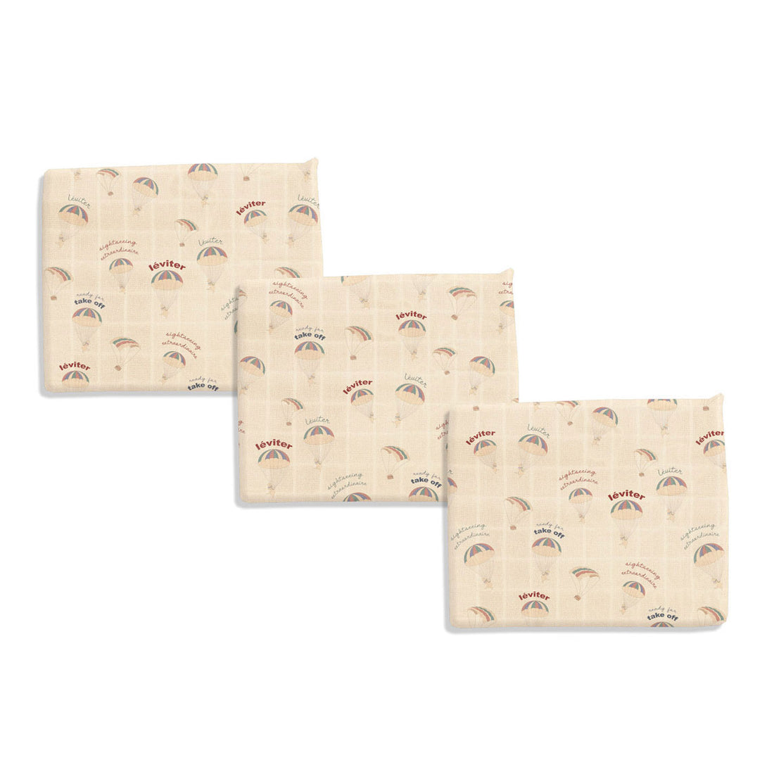 Konges Slojd Leviter Extraordinaire 3 Pack Muslin Cloth Gots