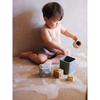 Konges Slojd Quarry Blue Mix Silicone Stacking Tower