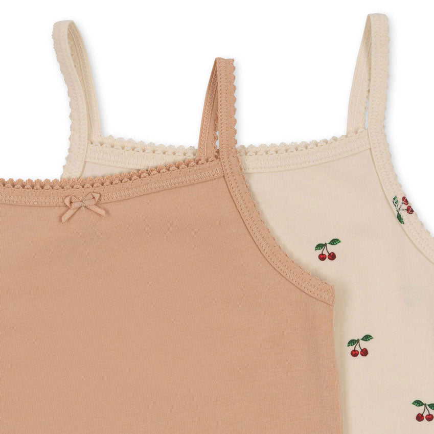 Konges Slojd Cherry/ Toasted Almond Basic 2 Pack Strap Top Gots