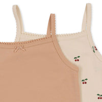 Konges Slojd Cherry/ Toasted Almond Basic 2 Pack Strap Top Gots