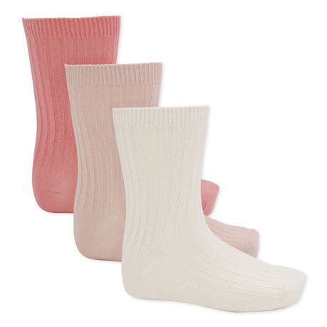 Konges Slojd Desert Rose/Creme Rose/Rose 3 Pack Rib Socks