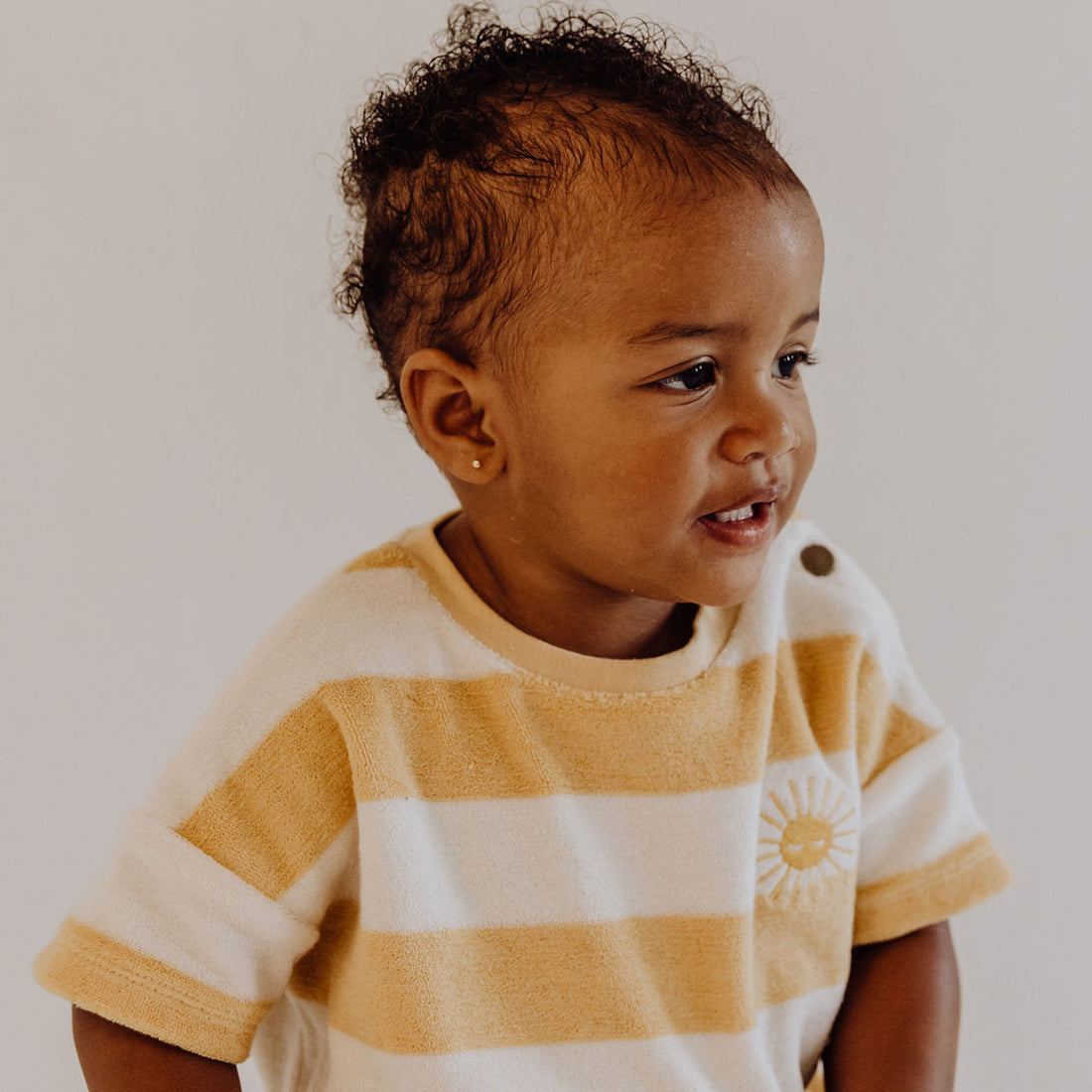 Kidwild Yellow Stripe Organic Bodysuit