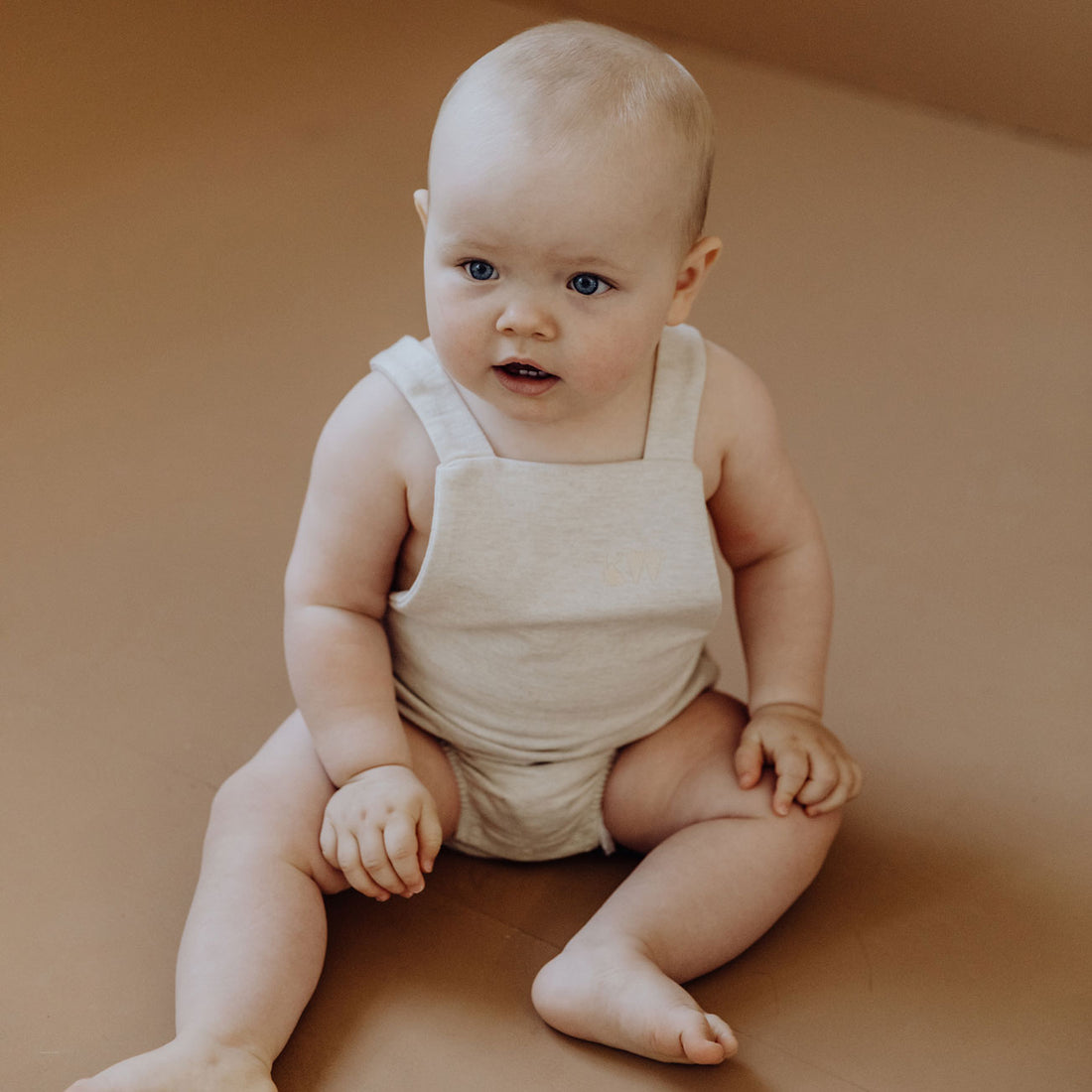 Kidwild Oatmeal Melange Organic Strap Romper