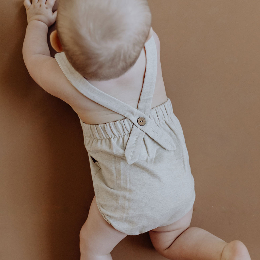 Kidwild Oatmeal Melange Organic Strap Romper