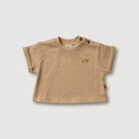Kidwild Almond Melange Organic Boxy Tee