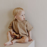Kidwild Almond Melange Organic Boxy Tee