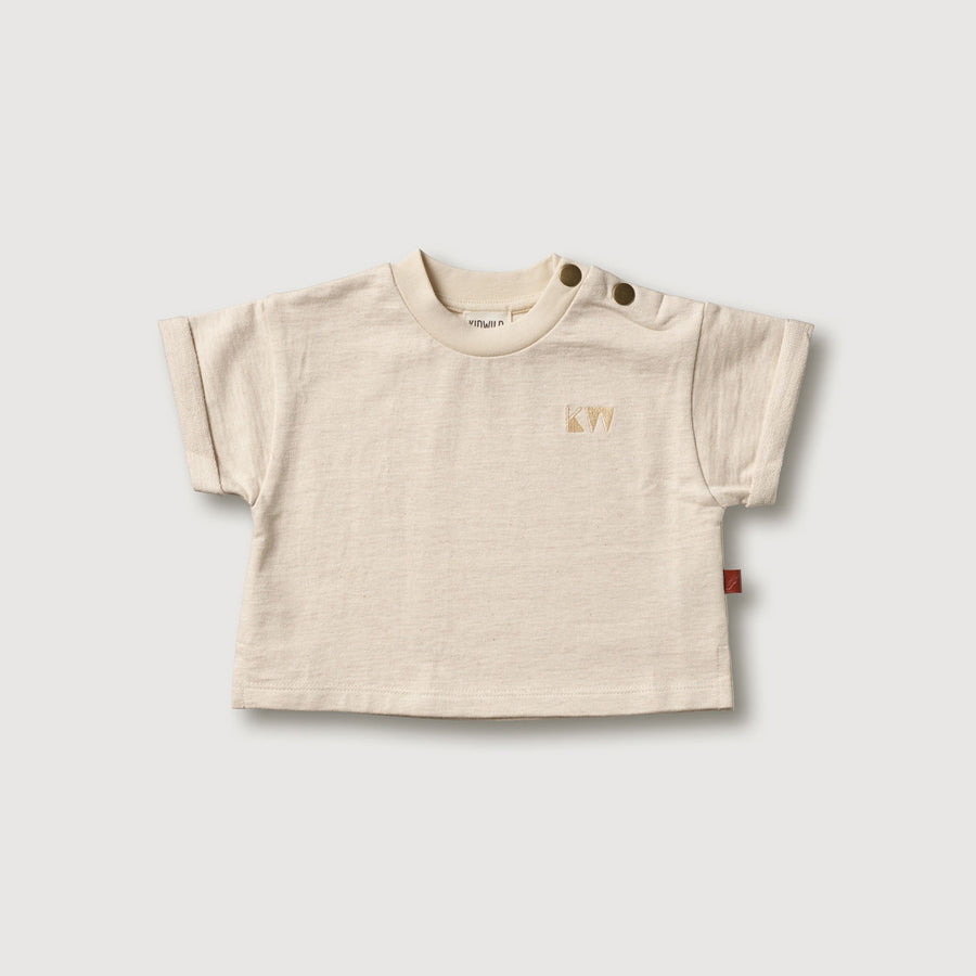 Kidwild Oatmeal Melange Organic Boxy Tee
