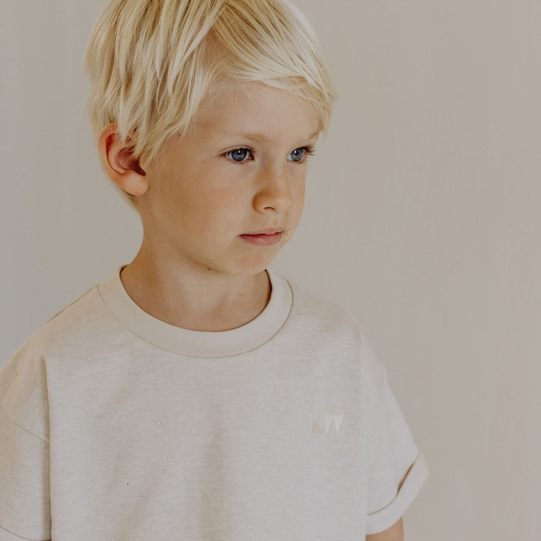 Kidwild Oatmeal Melange Organic Boxy Tee