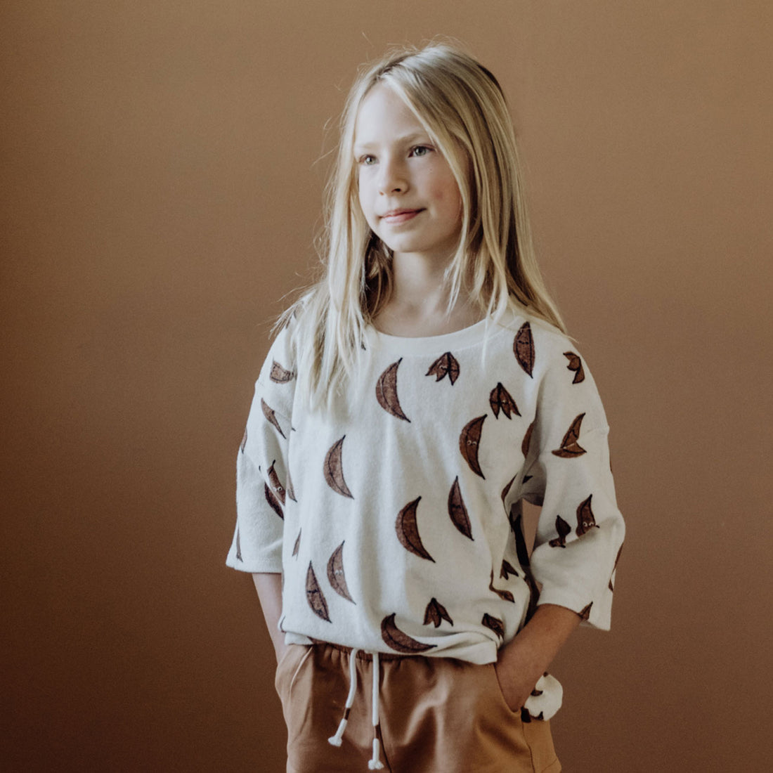 Kidwild Banana AOP Organic Boxy Sweatshirt