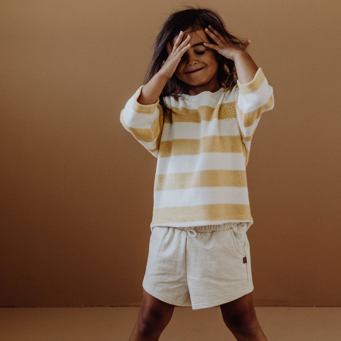 Kidwild Oatmeal Melange Organic Shorts