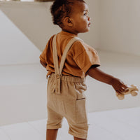 Kidwild Almond Melange Organic Overalls