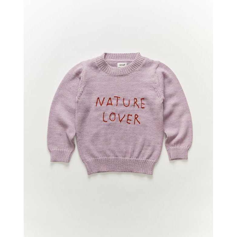 Oeuf Embroidered Text Sweater-Valerian