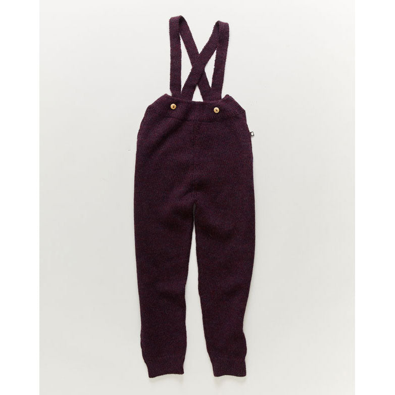 Oeuf Cable Knit Suspender Pants-Huckleberry