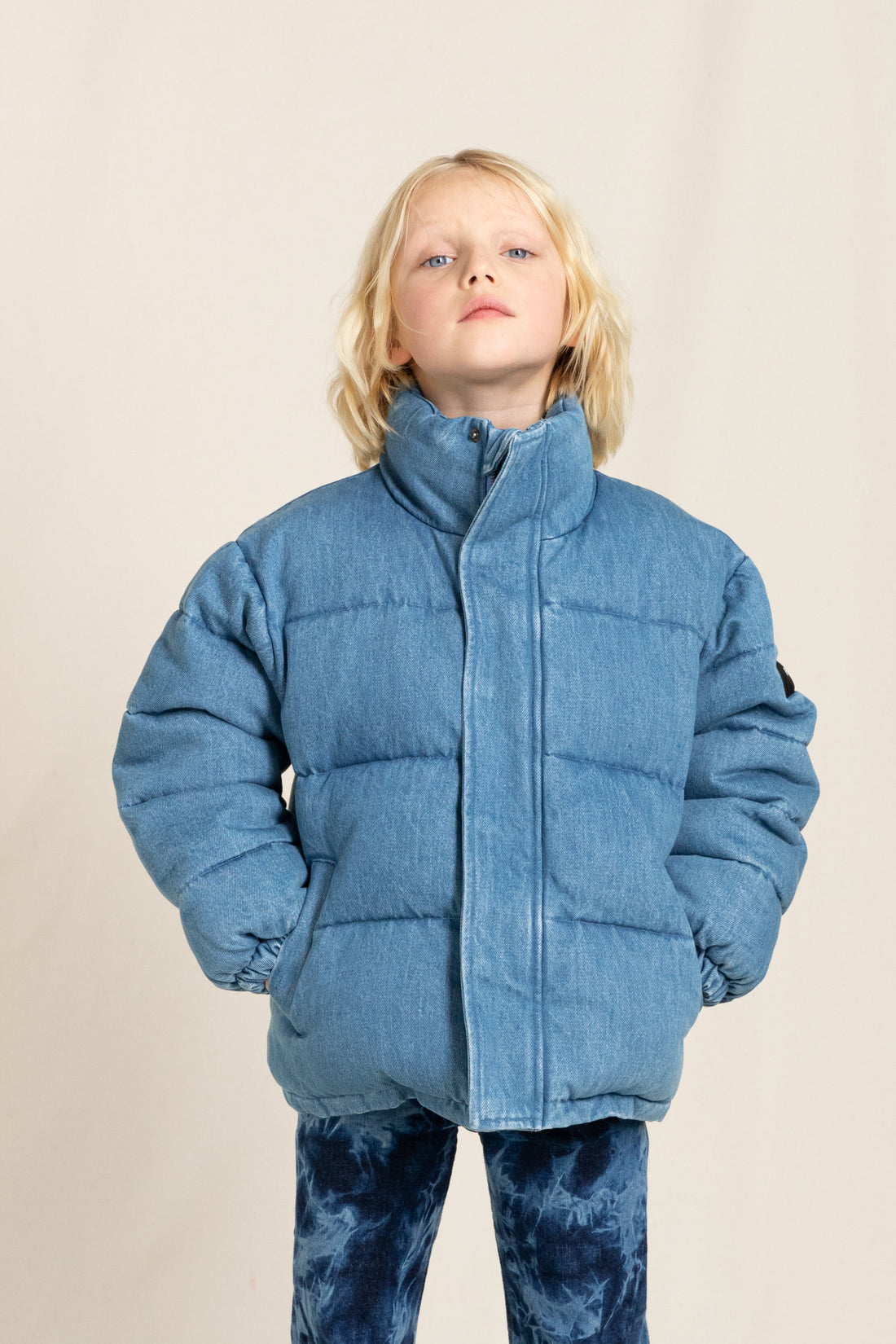 Finger in the Nose Blue Denim Padded Jacket