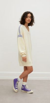 Les Coyotes De Paris Off White Knit Sweater Dress