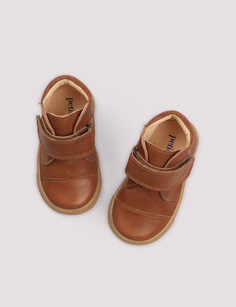 Petit Nord Cognac Kicks with Velcro