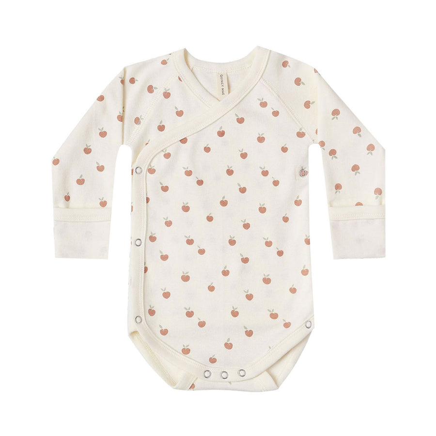 Quincy Mae Ivory/Peach Kimono Onesie