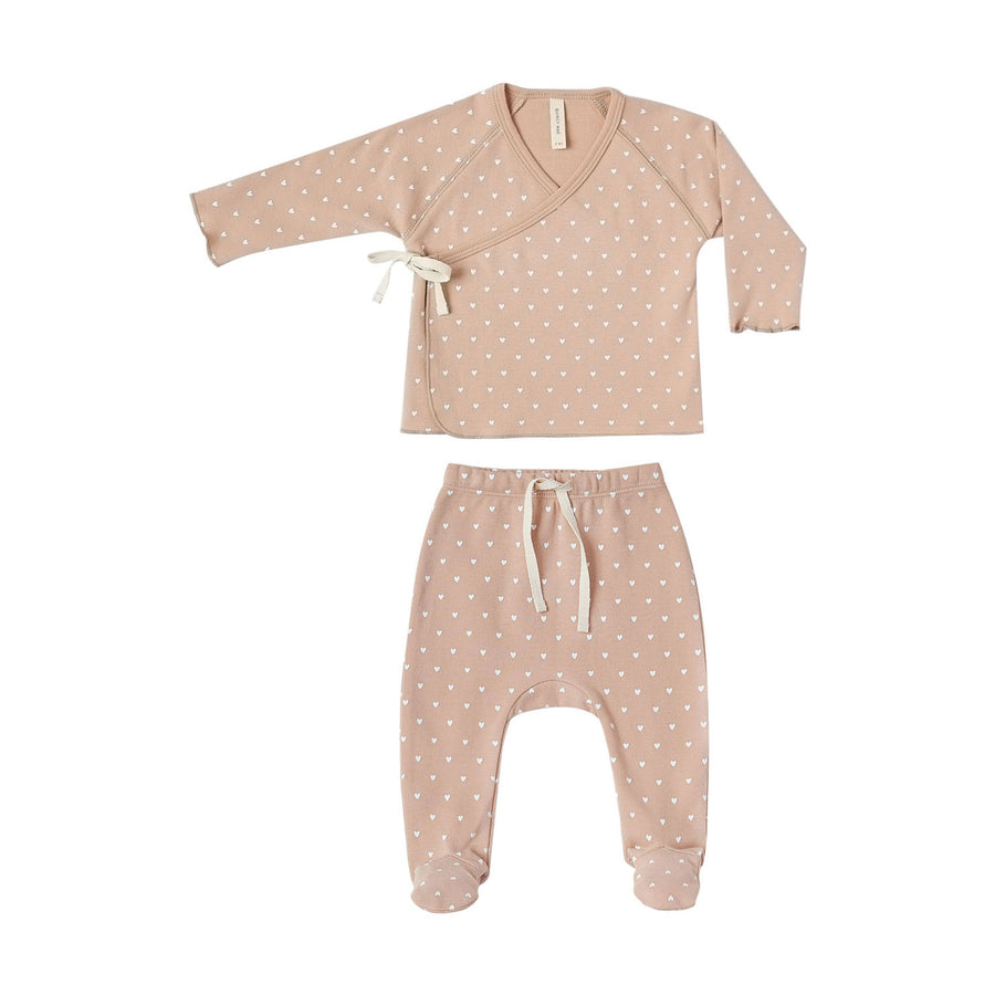 Quincy Mae Petal Kimono + Footed Pant Set