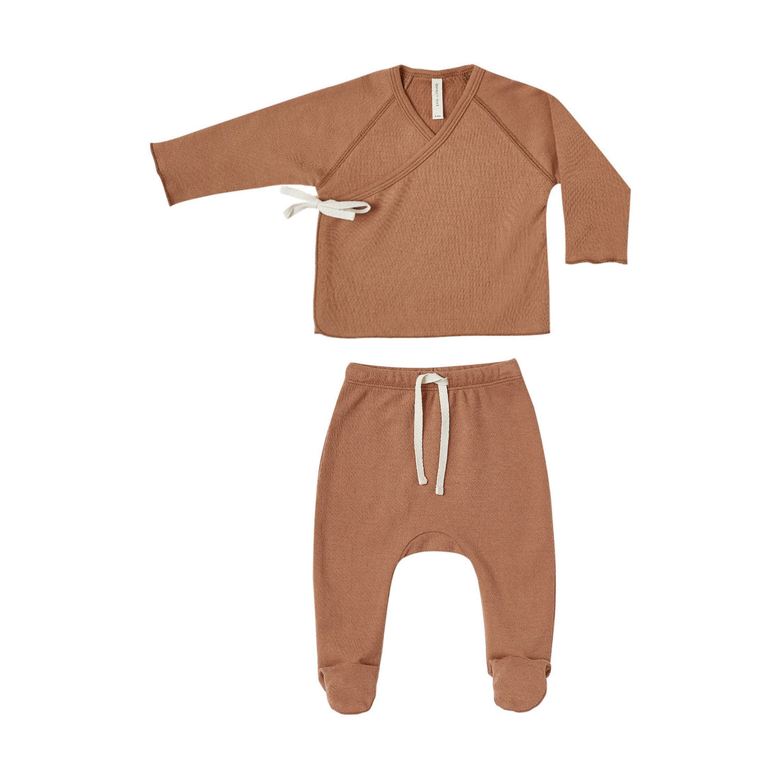 Quincy Mae Rust Kimono + Footed Pant Set