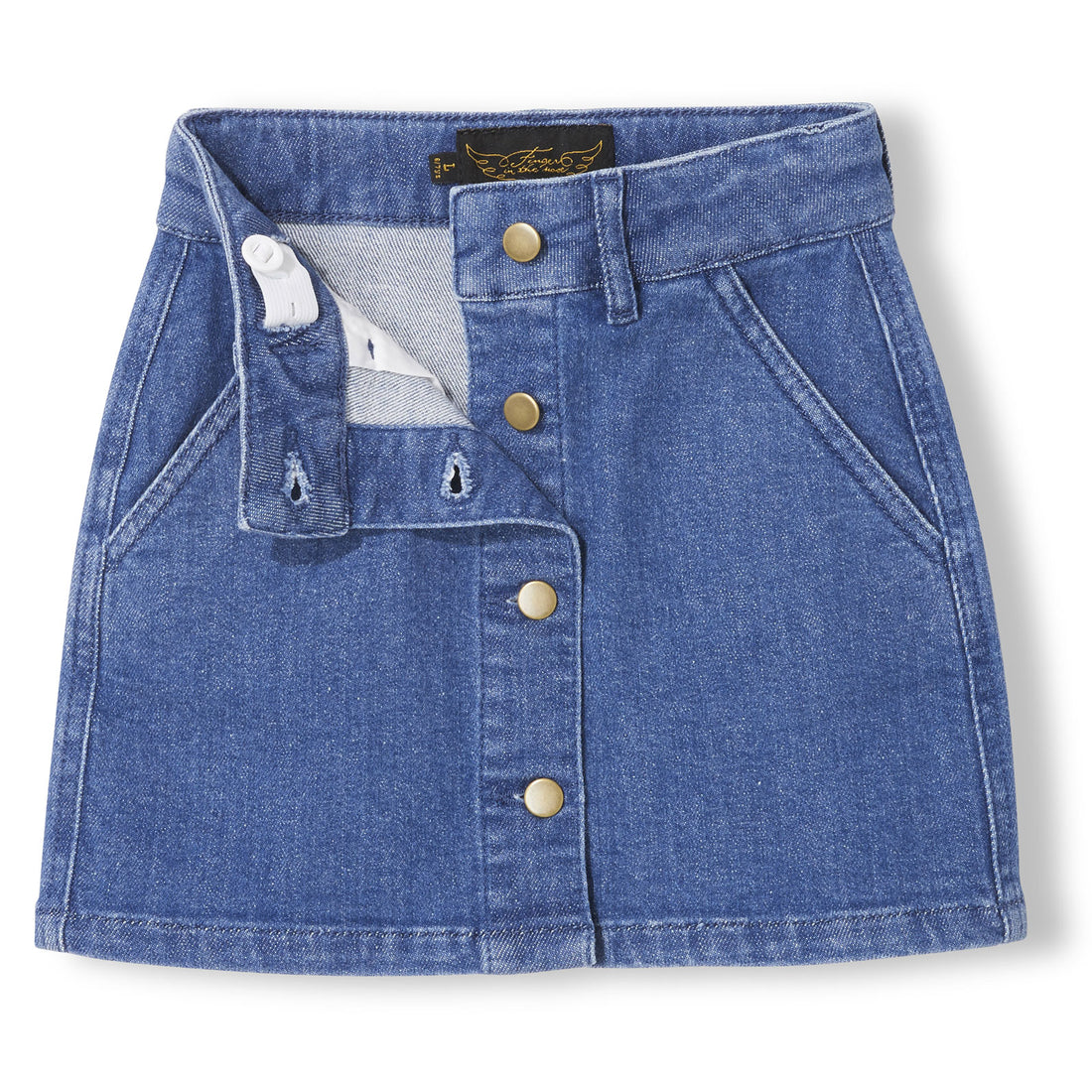 Finger in the Nose Medium Blue Lacee Button Skirt