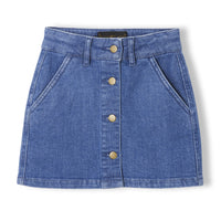 Finger in the Nose Medium Blue Lacee Button Skirt