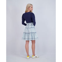 Ava and Lu Navy Puff Long Sleeve Tee