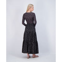 Ava and Lu Black Floral Print Top