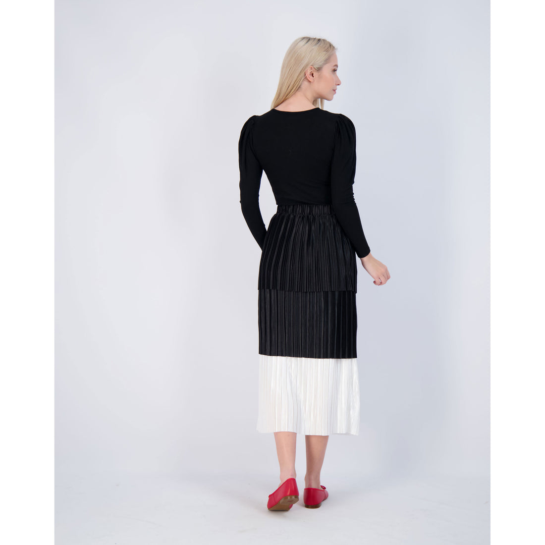 Ava and Lu Black Puff Long Sleeve Tee