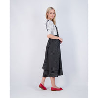 Ava and Lu Black Dot Suspender Maxi Skirt
