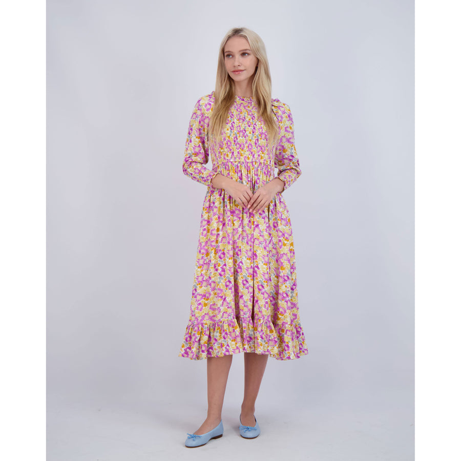 Ava and Lu Lilac Floral Smocked Dress