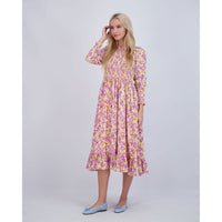 Ava and Lu Lilac Floral Smocked Dress