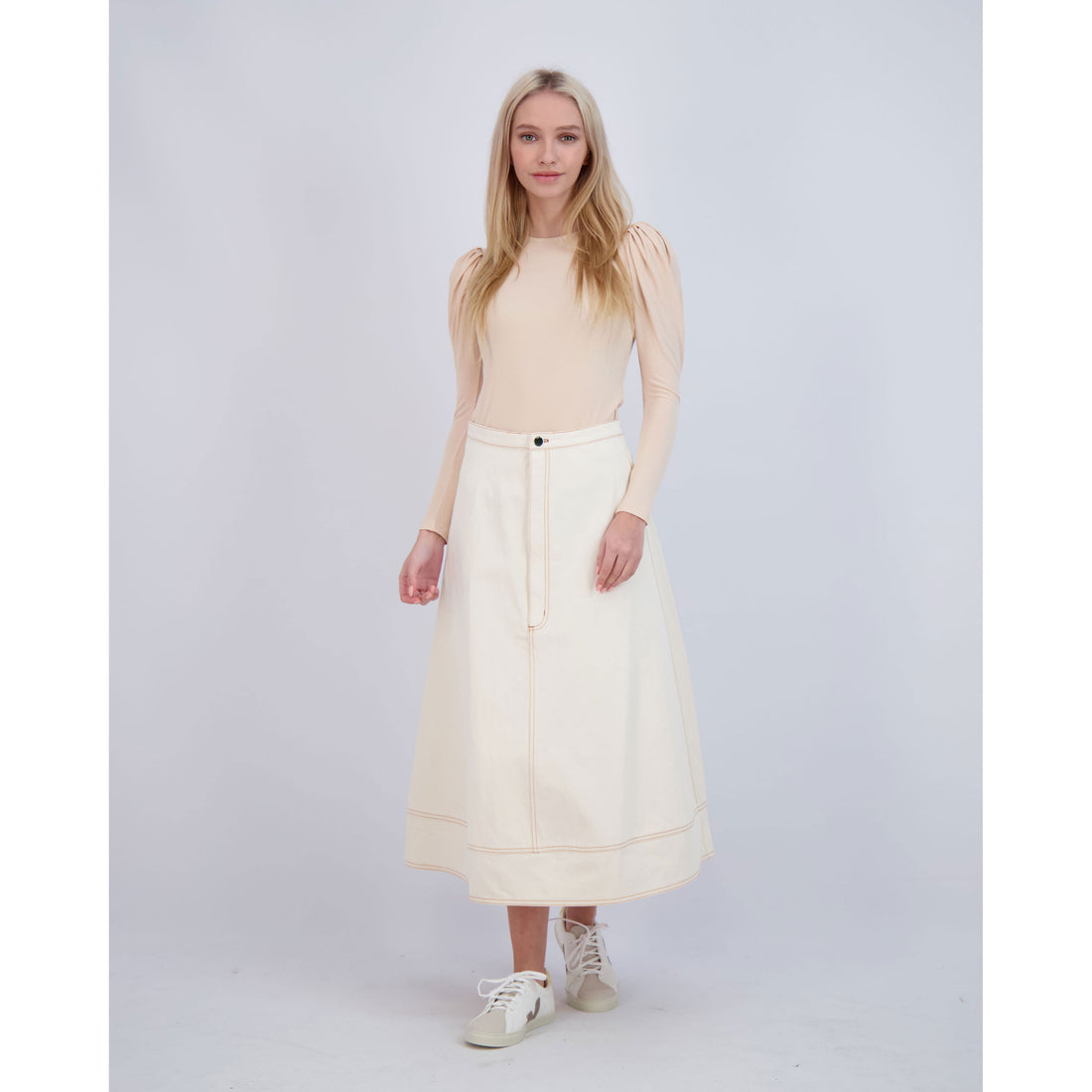 Ava and Lu Oatmeal Puff Long Sleeve Tee