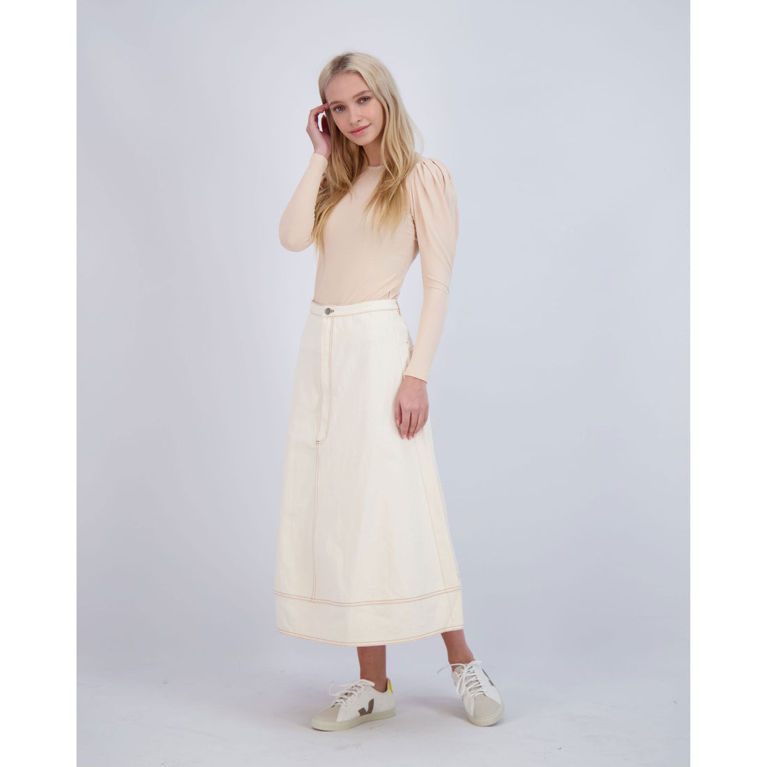 Ava and Lu Oatmeal Puff Long Sleeve Tee