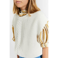 Indee Cream Knit Oversized Vest