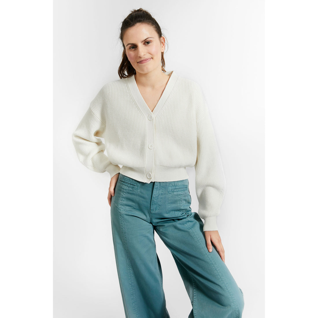 Indee Cream Cotton Cardigan