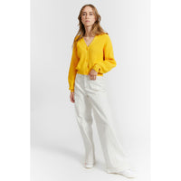 Indee Saffron Yellow Cotton Cardigan