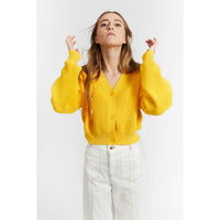 Indee Saffron Yellow Cotton Cardigan