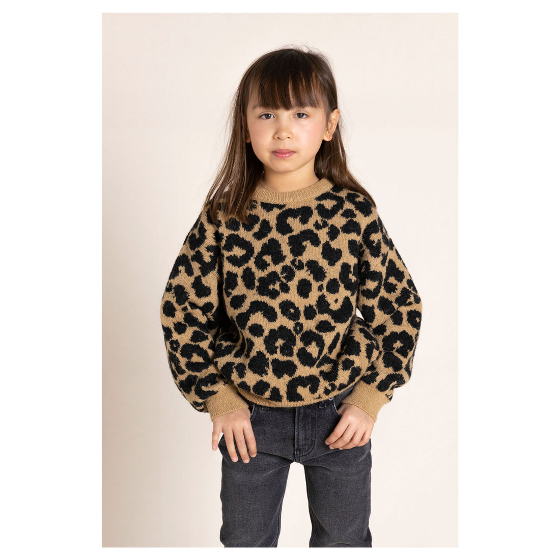 Finger in the Nose Laureen Mocca Leopard Oversized Jumper