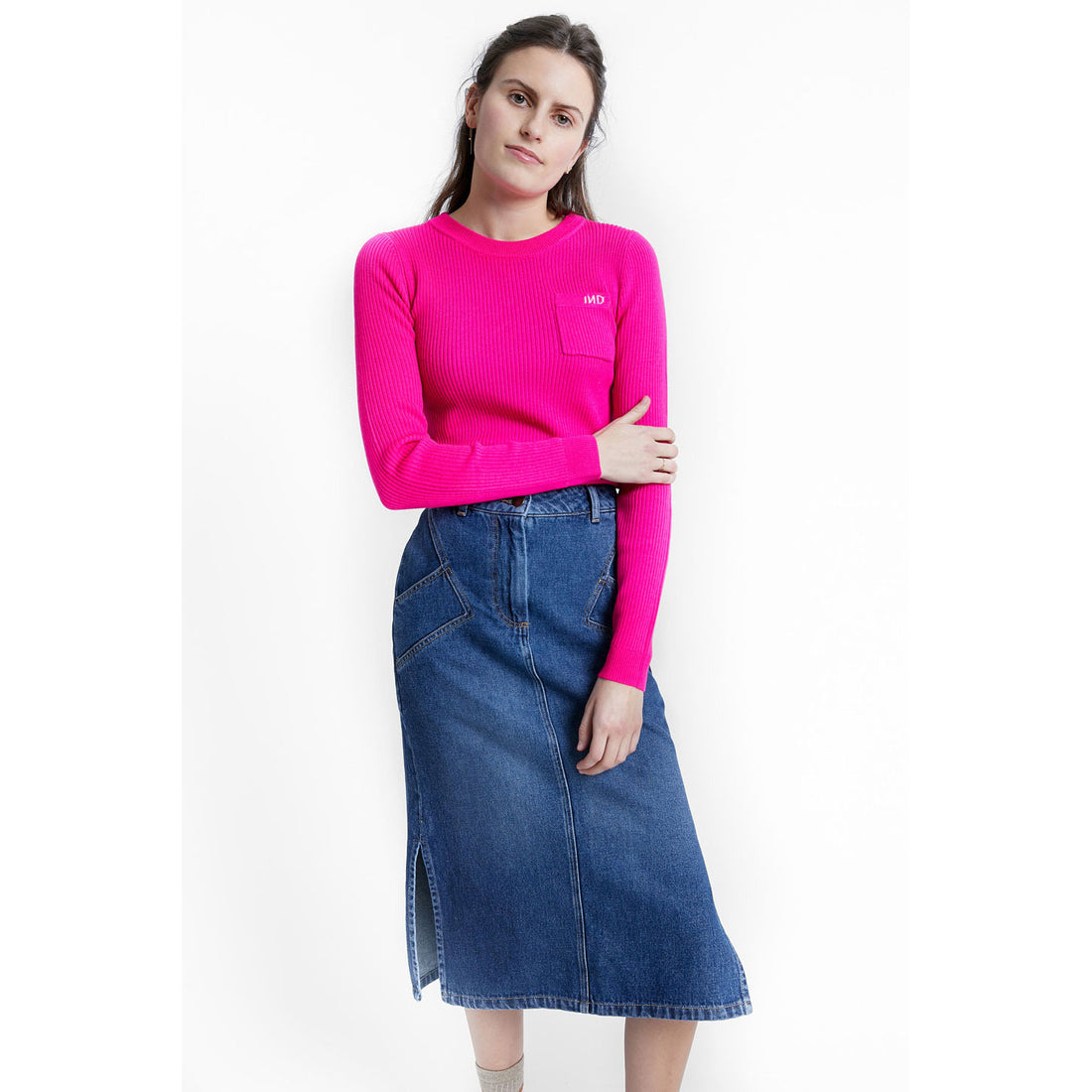 INDEE Azalea Pink Merino Rib Knit Sweater