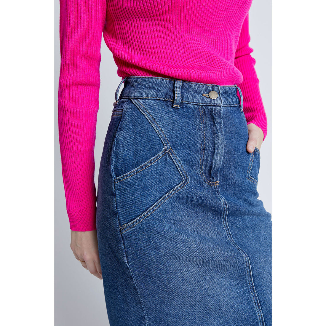 INDEE Azalea Pink Merino Rib Knit Sweater