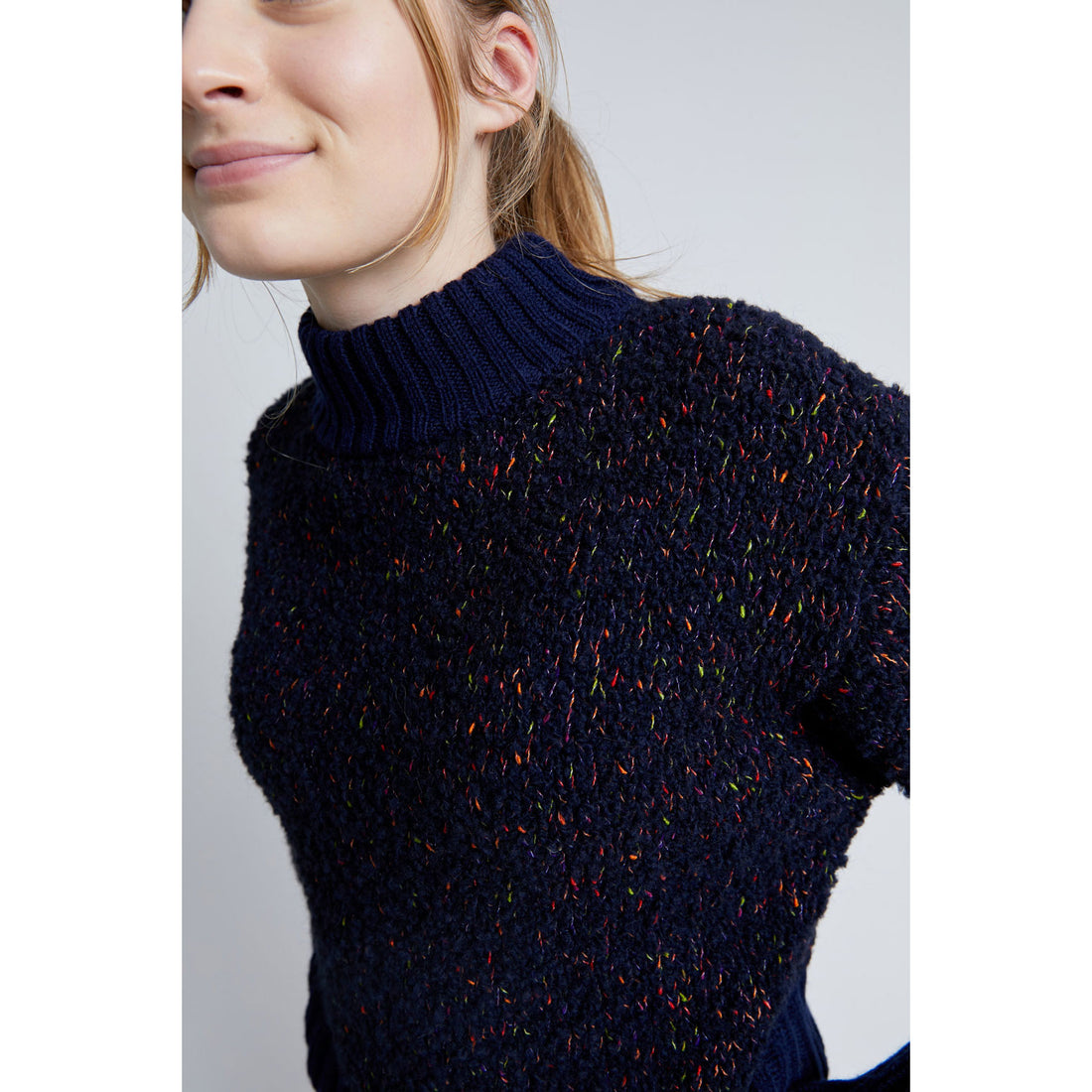 INDEE Ink Blue Speckeled Knit Sweater